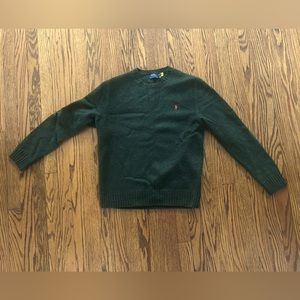 Speckled Wool-Blend Crewneck Sweater Medium Olive